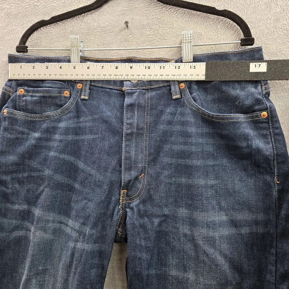 Levi's 514 Men Jeans 36X34 Blue Denim Straight Fit Logo 32